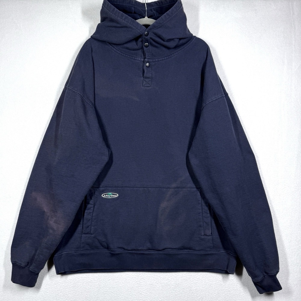 Arborwear Double Thick Hoodie Mens 4XL Snap Sweatshirt Pullover Black Workwear